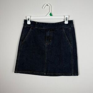 VTG Y2K Jacob Connexion Dark‎ Wash Denim Mini Skirt Stretch Cotton 3/4 Indigo